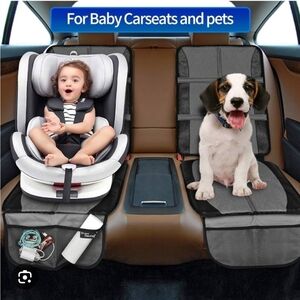 Car Seat Protector Waterproof Non-Slip Backing Mesh Pockets for Baby and Pet New